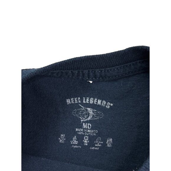 Reel Legends Great American Angler Mens Navy Graphic T-Shirt M Cotton - Picture 4 of 5
